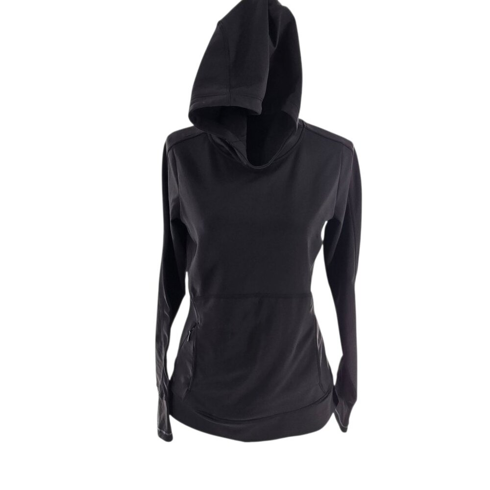 Athleta‎ Stowe Hoodie Women's  XS Black Balaclava Pullover Zip Pocket Athleisure